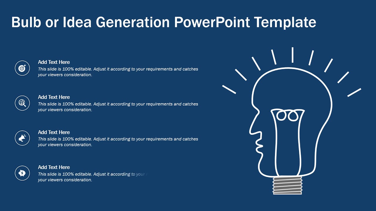 Bulb or Idea Generation PowerPoint Presentation Template | Innovation PPT | Kridha Graphics