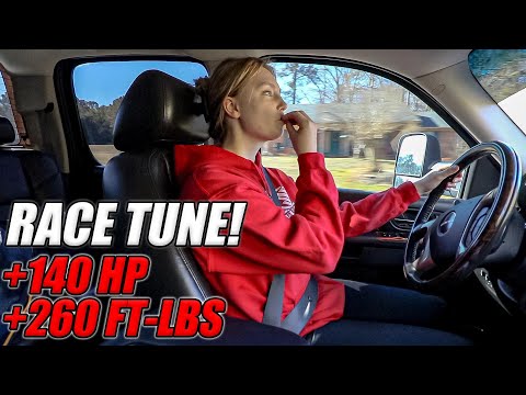 My Fiancé's Reaction To The New RACE TUNE on Her LML Duramax!