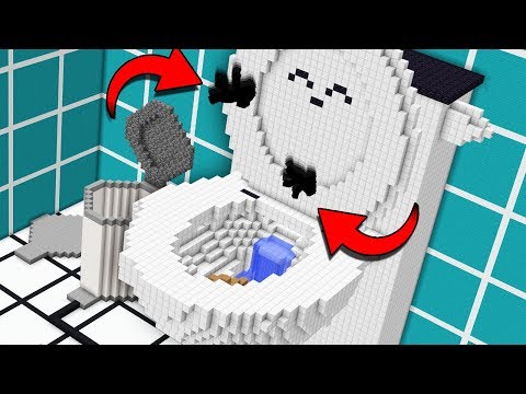 Getting flushed down a giant minecraft toilet