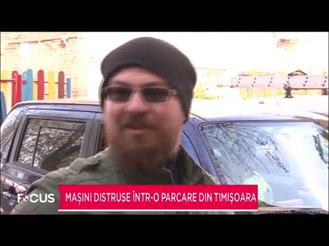 Mașini distruse într-o parcare din Timișoara