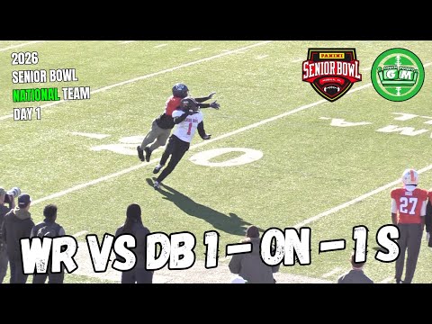 2026 Senior Bowl Day 1 | WR-vs-DB | National Team 1 on 1s