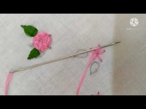 Flower embroidery for beginners | pink roses | Samhitha.H