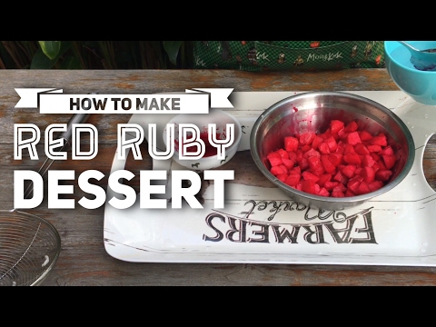 SUPER EASY: How to make Thai Red Ruby Dessert 泰式红宝石甜品 Water Chestnut in Coconut Milk ทับทิมกรอบ
