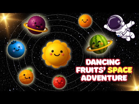 Dancing Fruits Space Adventure as Dancing Planets | Fun Solar System & Stars | Baby Sensory Video