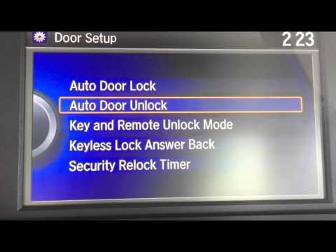 How to set up the 2016 Honda Accord Door Lock Settings
