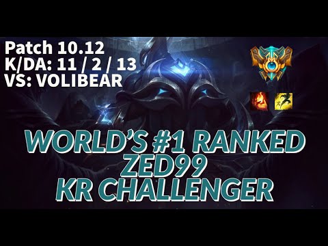 **WORLD'S #1 RANKED ZED** - ZED99 - KOREAN CHALLENGER ZED - SOLO QUEUE - VS VOLIBEAR MID - 11/2/13