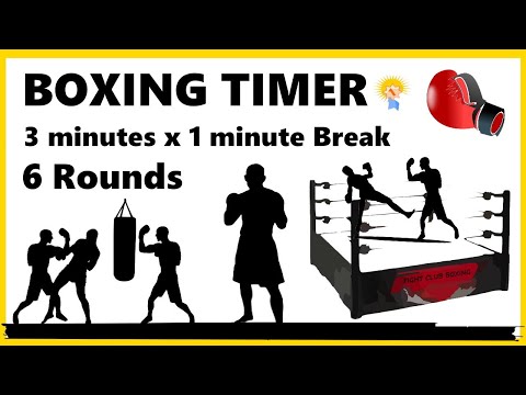 🥊6 Rounds Boxing  Timer Match / Training Timer - 3 minutes with 1 minute Break