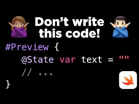 New in Xcode16: the macro @Previewable thumbnail