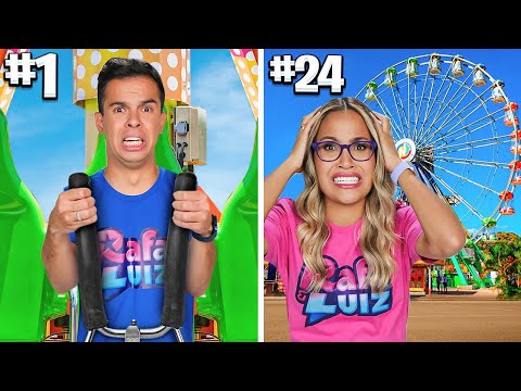 WE WENT ON 24 RIDES IN 24 HOURS AT THE AMUSEMENT PARK! - EPIC!