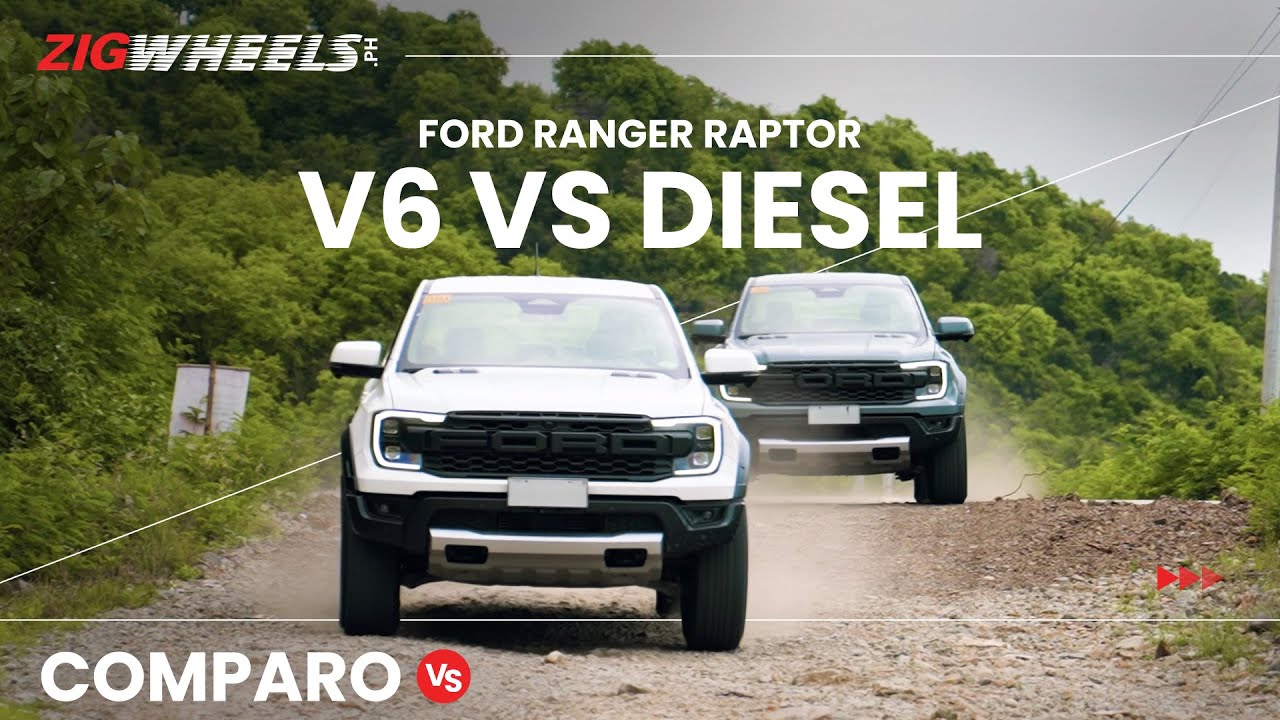 Ford Ranger Raptor 3.0 V6 vs 2.0 Diesel Comparo | Zigwheels.Ph