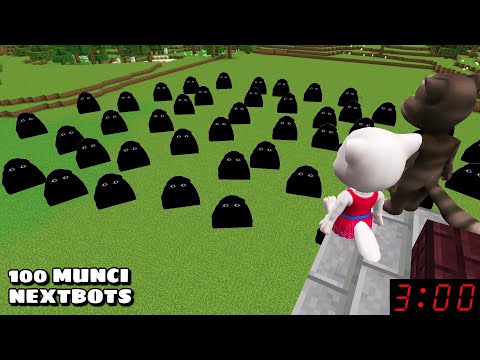 100 ANGRY MUNCI NEXTBOTS ARE CHASING US in Minecraft - Gameplay - Coffin Meme
