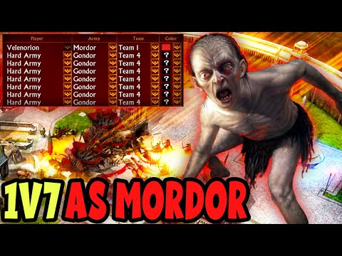 1v7 As Mordor VS 7 Hard Gondor | THIS ONE WAS HARD! | Battle for Middle Earth 2.22