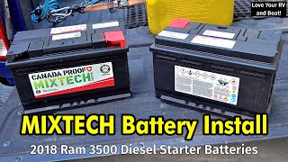 New MIXTECH Starter Battery Installation - Ram 3500 Cummins 6.7L Diesel Pick Up Truck