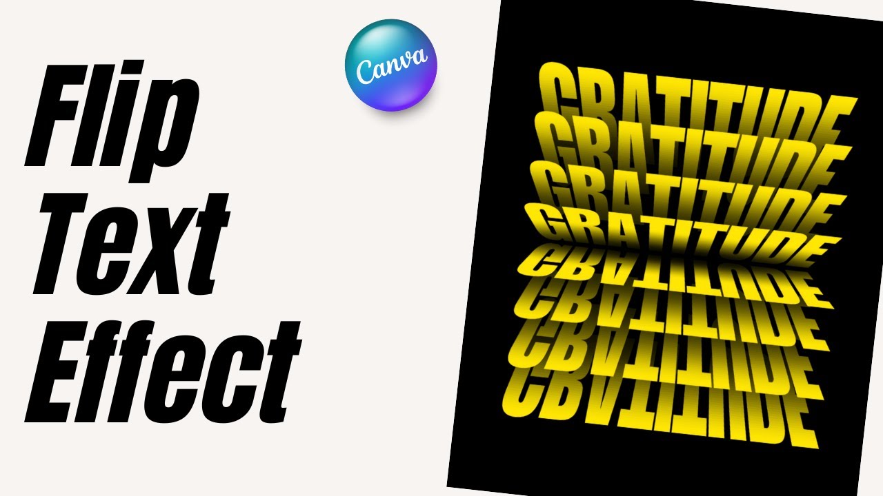 Flip Text Effect in Canva Tutorial | Blending Reflect and Gradient Typography Effect