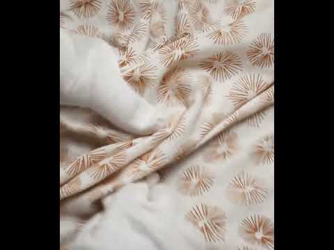 Abstract Brown Screenprinted Pure Khadi 90 GSM Handwoven Fabric — video