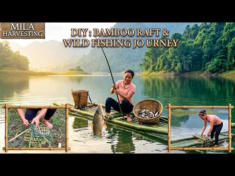 Solo Wild Life: Bamboo Raft Fishing & Foraging Wild Foods For The Market | 90 Mins Full Movie