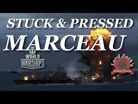 Stuck & Pressed! Marceau Tier 10 French DD Mountain Range North Spawn World of Warships