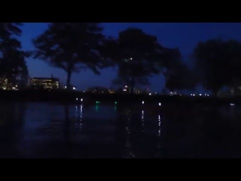 Storrow Lagoon at night - kayaking Charles River Boston