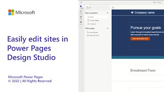 Easily edit sites in Power Pages Design Studio