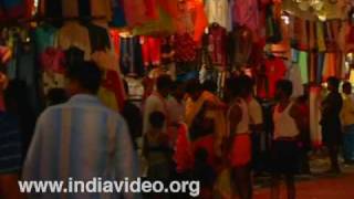 Illuminated shops at Kanyakumari 