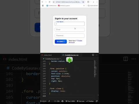 🔐 Simple Sign In Form UI using HTML & CSS #webdevelopment #coding #htmlcss #shorts