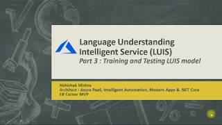 Language Understanding Intelligent Service (LUIS) - Training and Testing LUIS Model