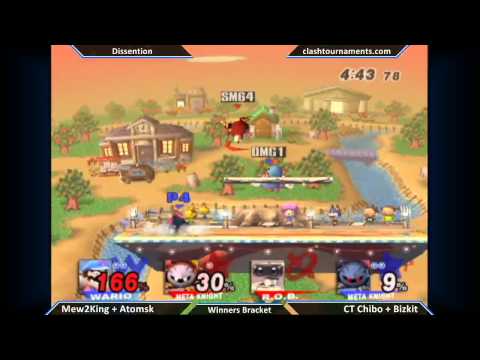 SSBB - Mew2King + Atomsk vs CT Chibo + Bizkit - Dissention