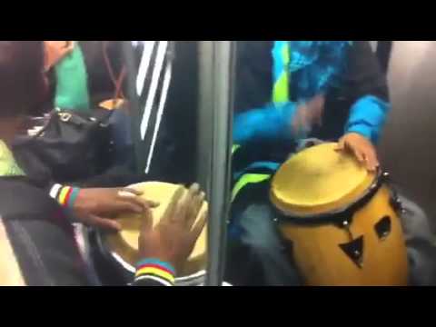 Conga duo on the subway
