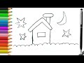 How to draw a house step by step for children