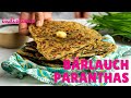 Bärlauch Parantha | Wild Garlic Paratha | Layered Flatbread with Herby Greens
