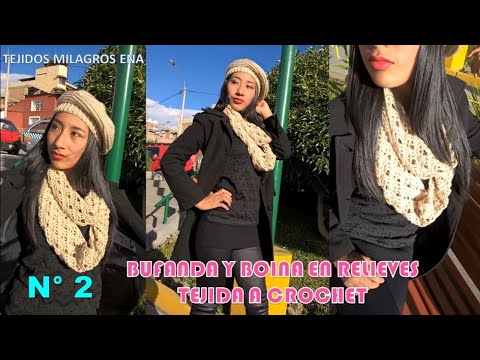 Bufanda o chalina circular tejida a crochet paso a paso fácil y rápido