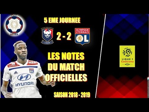 SM CAEN - OL (2 - 2) ○ 5ÈME JOURNÉE DE LIGUE 1 ○ LES NOTES DU MATCH OFFICIELLES
