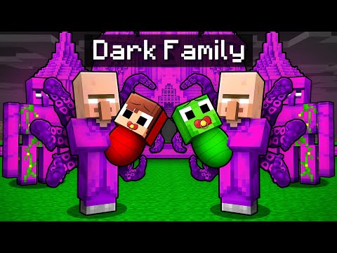 Mikey and JJ Were Adopted by DARK Family in Minecraft (Maizen)