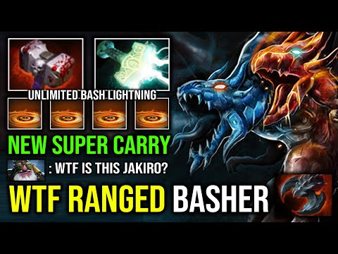 WTF RANGED HERO BASHER Unlimited Lightning Bash Max Attack Speed Jakiro Carry Dota 2