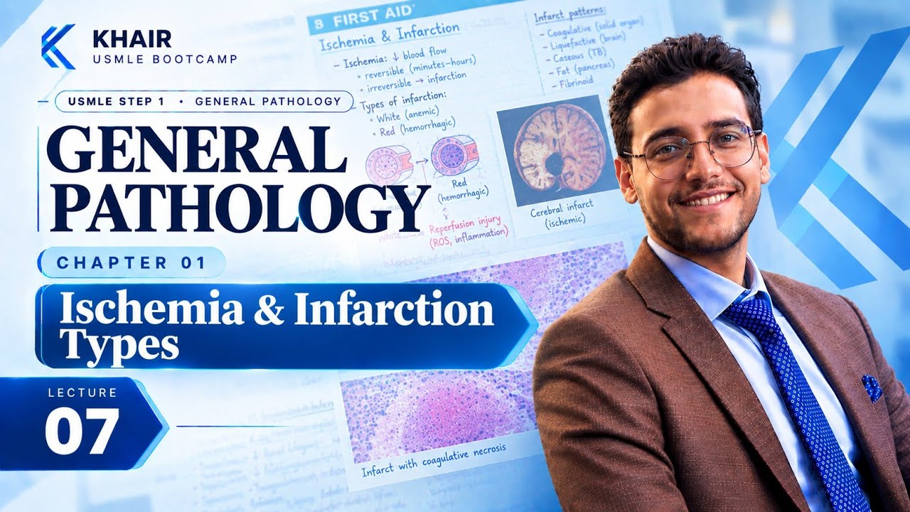GENERAL PATHOLOGY 6 (Ischemia & Infarction types) | DR. KHAIR USMLE STEP 1 