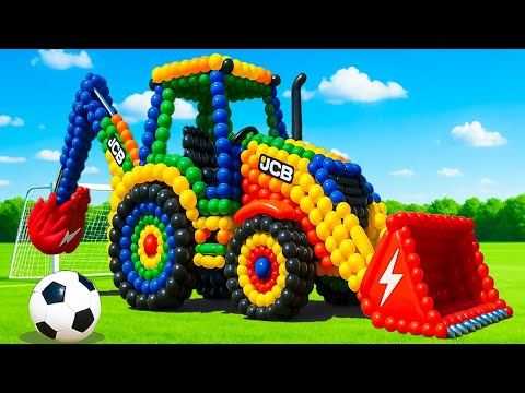 The mascot vibrato assistant JCB and Tractor placed on the football field is popular, co produced