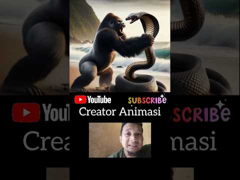 OMG 😱 GORILLA MENGALAHKAN ULAR COBRA #shorts