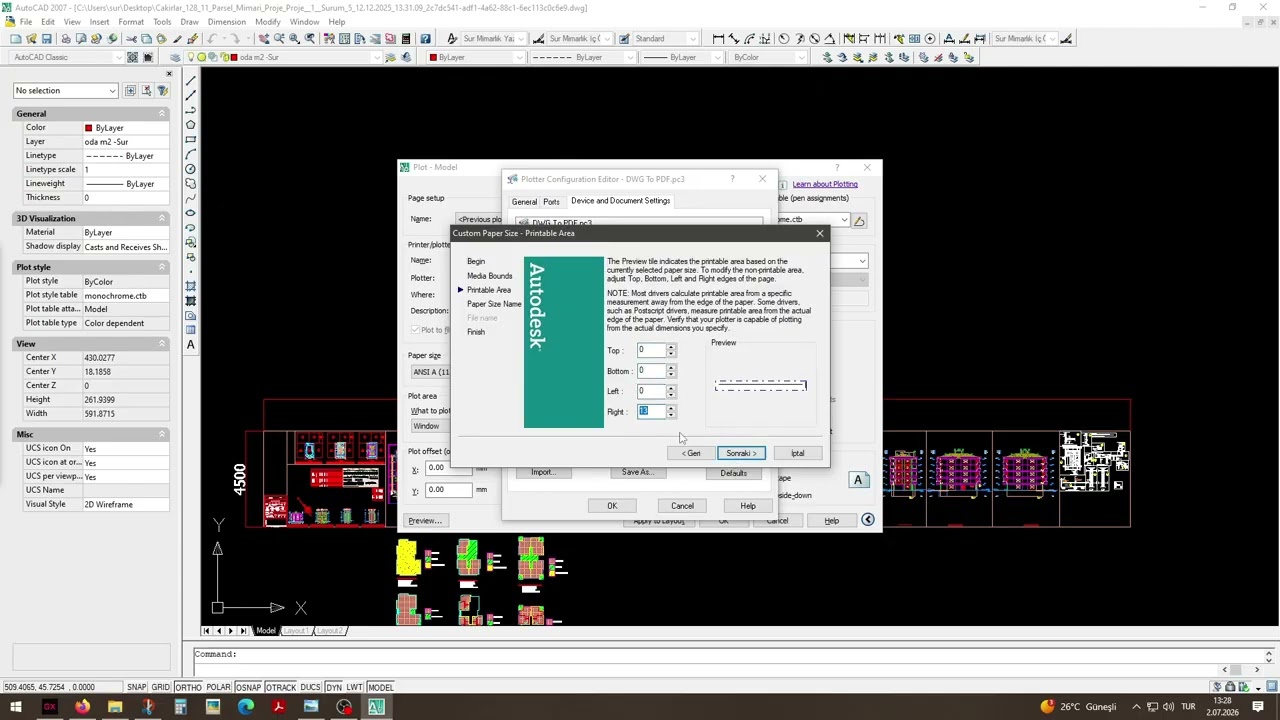 Autocad Ölçeklendirme Ürgüp