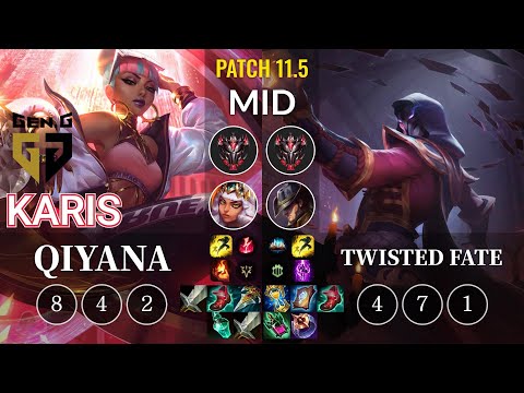 GEN Karis Qiyana vs Twisted Fate Mid - KR Patch 11.5