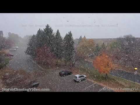 Winter Returns To The Twin Cities, Eagan MN First Snow Fall - 10/16/2020