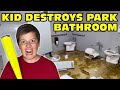 Kid Temper Tantrum Destroys Park Bathroom Lives To Regret It