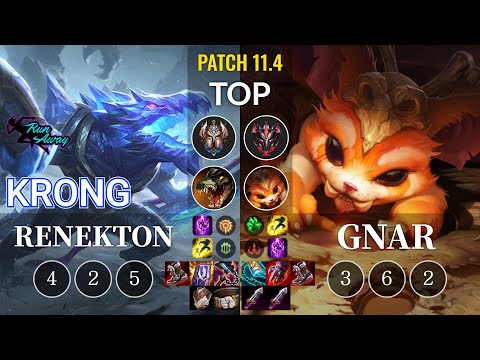 RNW KronG Renekton vs Gnar Top - KR Patch 11.4