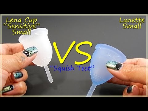 Lena Cup Sensitive Sm vs Lunette Sm "Squish Test" - Menstrual Cups