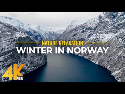 4K Winter in Norway - Ambient Drone Film - Bird's Eye View of Most Famous Places (9 HOURS)