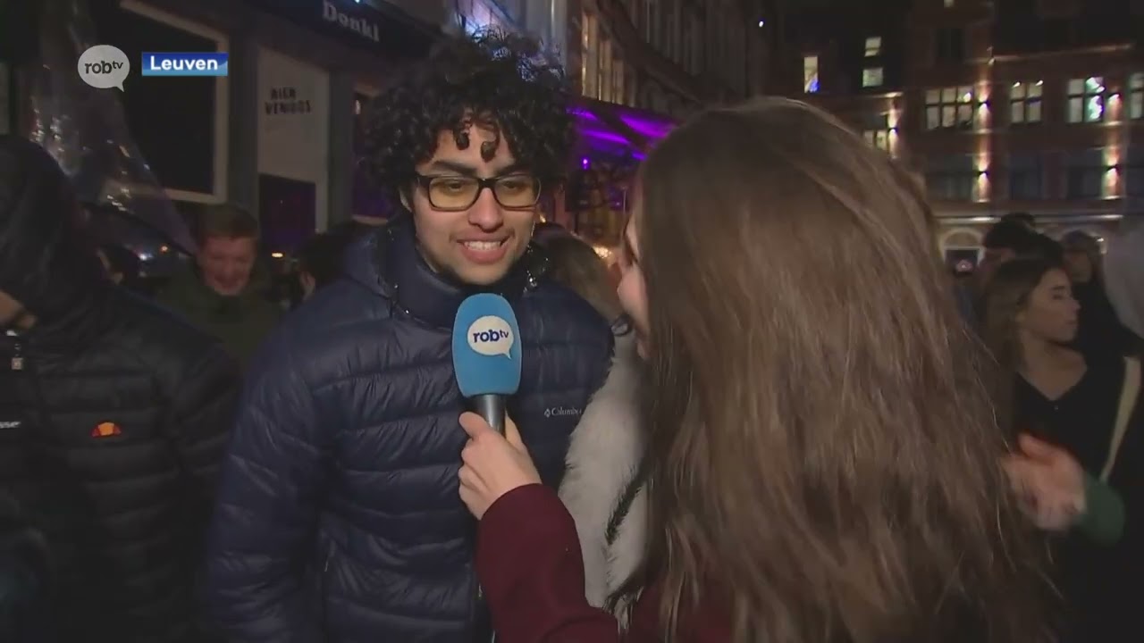 Tienduizenden feestvierders tellen af naar nieuwe jaar op Oude Markt in Leuven