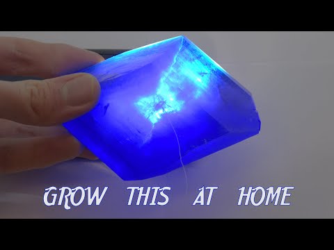 Growing Copper sulfate giant crystal at home! Grow crystals chemical experiment (4K)