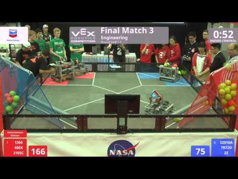 VEX Worlds 2016 - VRC HS Engineering - Finals 3 (1366 400X 2105C) 318 vs 231 (32016A 7972D 2Z)