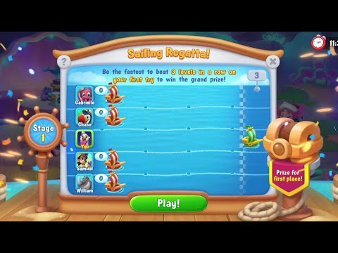 @Fishdom Level 10700 - 10702. Sailing Regatta Stage 1 Win 1st Place