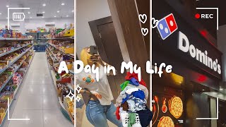 Day in My Life Vlog | Grocery Haul, Pizza at Domino's & Doing Laundry