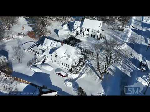 01-30-2022 Stoughton, MA - Highest snow totals 31 inches of snow burying town- Drone